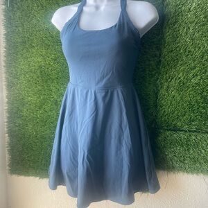 Blue Halter Neck Dress